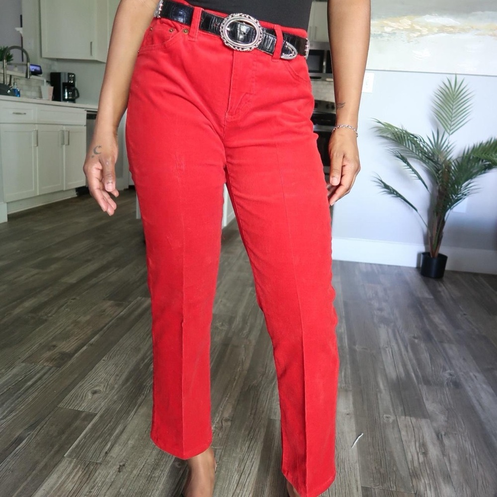 Lauren Ralph Lauren Red Straight-Leg Pants